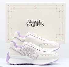 ALEXANDER MCQUEEN RUNNER WOMENS SNEAKER WHITE LEATHER LILAC RRP £595 AD