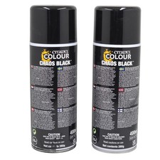 2 x Citadel Chaos Black Spray Primer Paint 400ml Warhammer Model Games Workshop