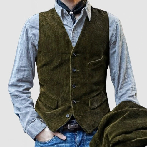 Mens retro sleeveless corduroy - retro,