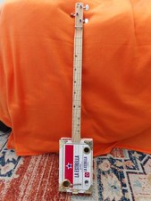 3 STRING HOMEMADE FRETTED ACOUSTIC/ELECTRIC CIGAR BOX GUITAR