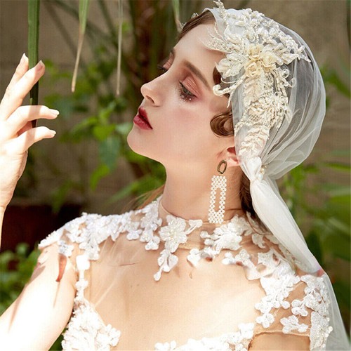 Vintage juliet cap bridal - cap,