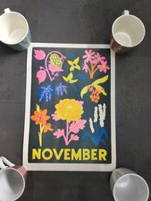 New Hand Signed By Artist Naomi Wilkinson November Risograph Print A3