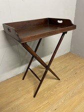 C19TH mahogany butlers tray on original stand 