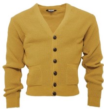 Mens  Mustard Waffle Knit