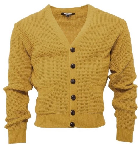 Mens mustard waffle knit - mustard,