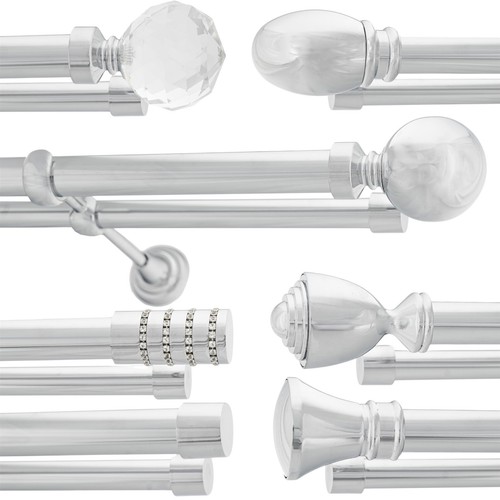 Chrome double metal curtain - chrome,