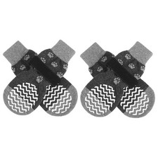 Expawlorer Dog Socks Double Sided Nonslip, Charcoal Grey - Size S