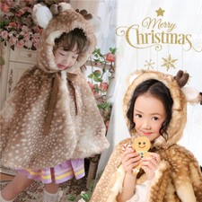Girls Deer Faux Fur Cape Cloak