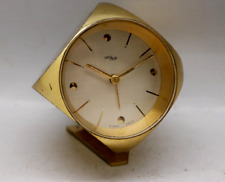 Vintage Imhof Dice Clock Alarm mid Century Brass Desk