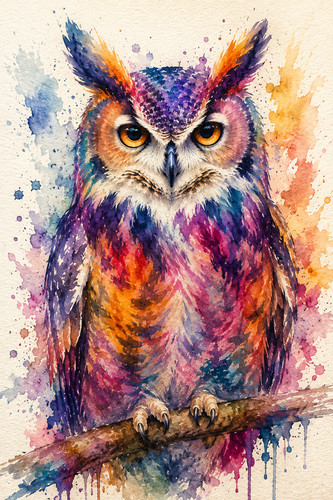 Digital image picture owl bird - digital,