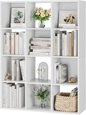 12 Cube White Bookcase