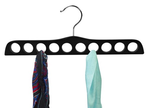 Black wooden scarf hanger - black,