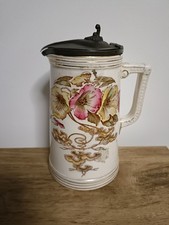 Antique Pewter Top Pitcher /