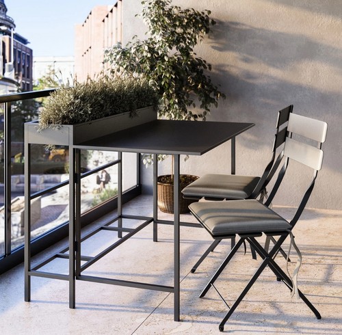 Black aluminium space saving - black,