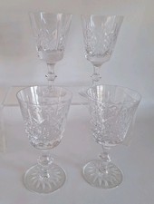 Set of 4 Matching Large Edinburgh Crystal Wine Goblets- 6 inches Tall-VG Con