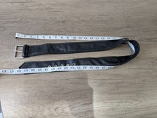 "Black Leather Belt with Metal Grommets - Silver Buckle - Adjustable Casual/Dres