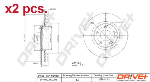 Pcs front brake disc - x2, rotos