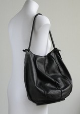 La Fabrique LARGE, SOFT BLACK LEATHER SLOUCHY HOBO / SHOULDER BAG Made in Italy