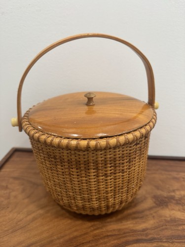 Vintage nantucket woven basket - woven,