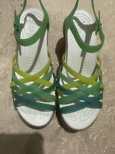 Crocs Huarache Wedge strappy sandals W7 uk 5 Or 4.5
