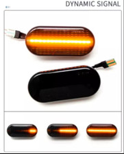2x Ford Fiesta Mk6 02>08 Dynamic Indicator LED Sequential Smoked Side Repeaters