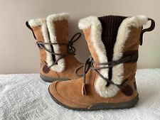CUSHE real suede ladies chestnut fur lined slouchy boot size 6/39 WATERPROOF