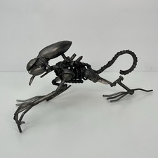 Alien vs Predator Metal Art Sculpture Made From Car Parts Chains And Spark Plugs