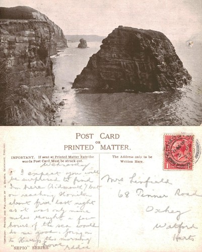 Vintage postcard ladram - postcard, bay
