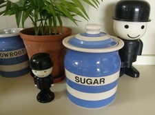 Cornishware SUGAR storage jar