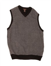 DOCKERS Mens Vest Tank Top XL Grey Fair Isle Acrylic CP10