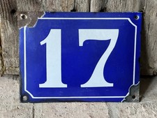 Vintage French Large Enamel Metal House Number Sign