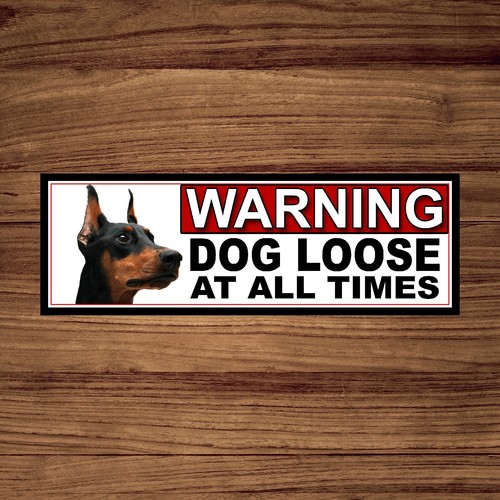 Doberman pinscher warning dog - warning,