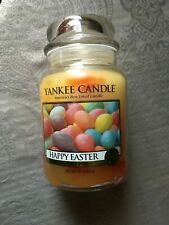 YANKEE CANDLE VERY RARE LARGE HAPPY EASTER JAR USA WHITE/YELLOW LABEL 2011