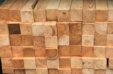 Larch & Douglas Fir Wood Posts — 95x95mm Square Section Timber 4ft/120cm Length