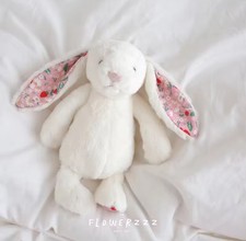 White Rabbit Soft Cuddly Toy Flower Ears Cute Gift Fluffy Plush Cushion