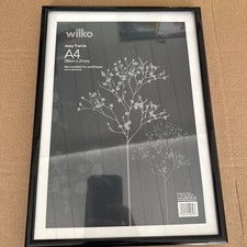 Black Wilko Easy Frame, A4, 30cm x 21cm, Suitable For Certificates, Glass, Plast