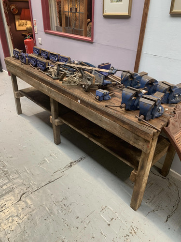 Reclaimed workbench with - reclaimed,