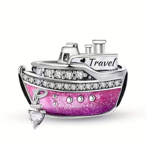 Pink cruise ship charm - pink,