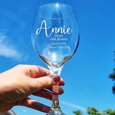 Personalised Engraved Large Wine Glass, Gift Boxed, free 48hr post, any message