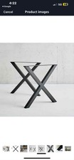 2Pcs/set Black Industrial Metal X Shape Table Legs Desk Bench X Cross Frame Legs