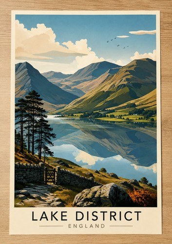 Lake district art print - a3,