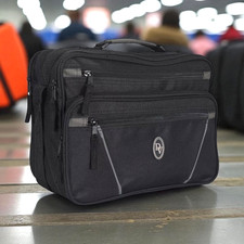 Gym Sport Bag Holdall Black Canvas Unisex 3 Section Medium Flight Travel   7911