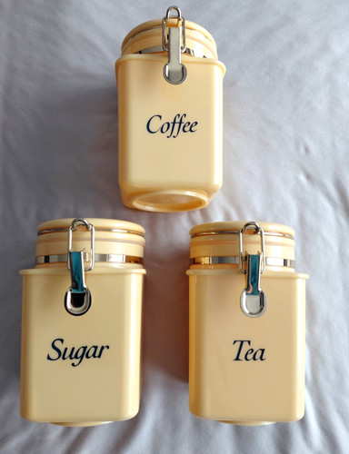 Tea coffee sugar canisters set - canisters,