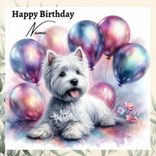 Personalised westie greeting - westie,