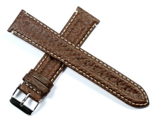 Ribbed leather watch strap - ribbed,
