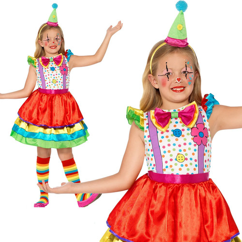 Girls deluxe clown costume - clown, &