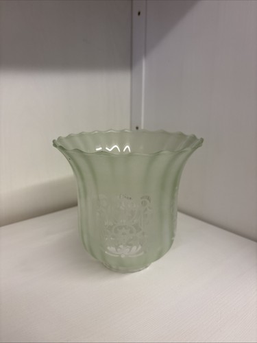 Pale green glass oil - glass, lamp