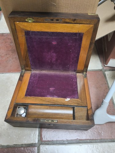 Antique wood writing - wood, box