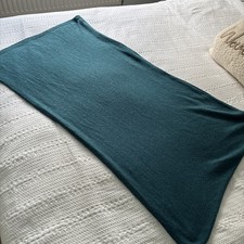 Teal Blue Knitted Pashmina Shawl Wrap Merino Wool Blend