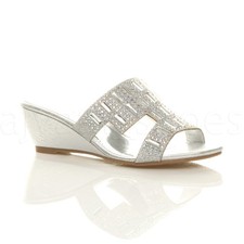 WOMENS LADIES MID HEEL WEDGE